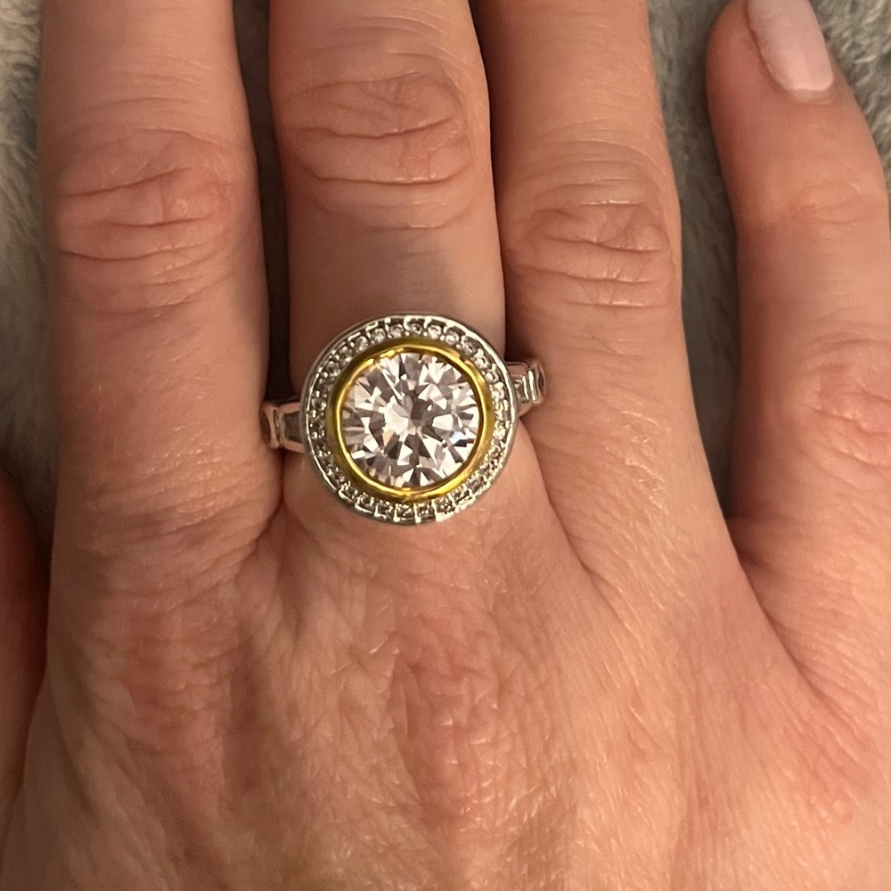 Swarovski White Gold Halo Ring